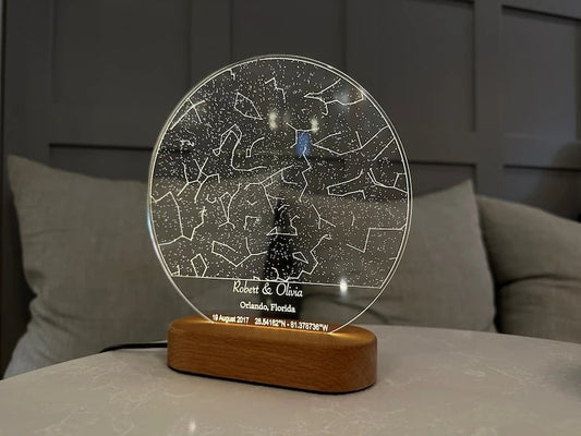 Personalized Star Map Night Light detail